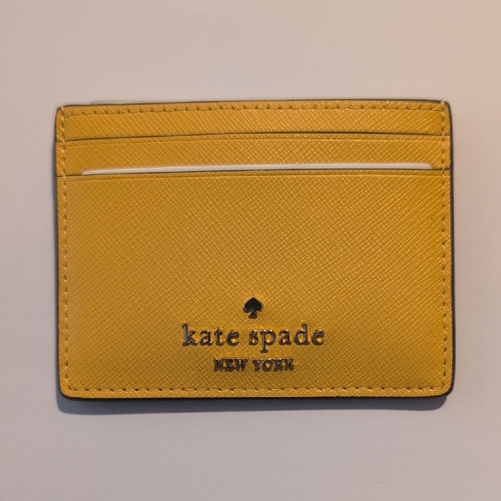 Kate Spade Yellow Saffiano Leather Card Holder
